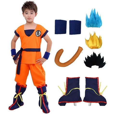 Son Goku Anime Cosplay Suit Halloween Costume For Adults Kids