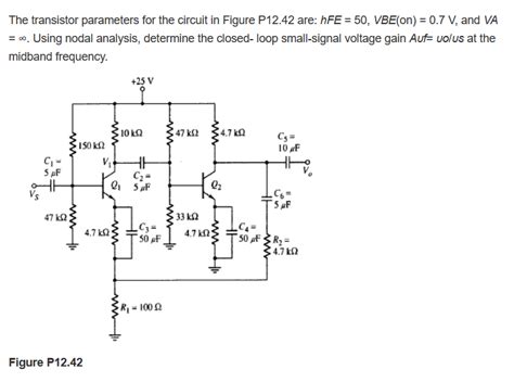 Solved The Transistor Parameters For The Circuit In Figure