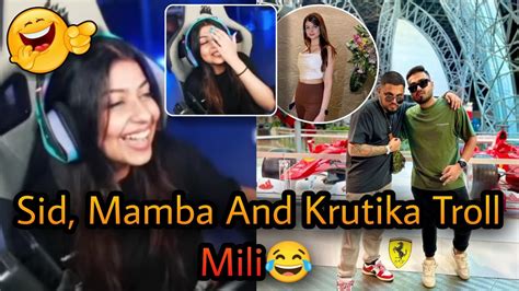 Sidmamba And Krutika Trolling Mili 😂 Sid Funny Reply 😝 S8ulsid Mamba