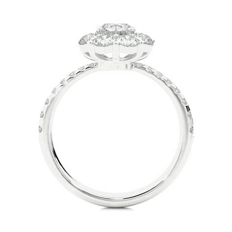 Order Now 1 65 Floral Halo Diamond Engagement Ring White Gold Gemone