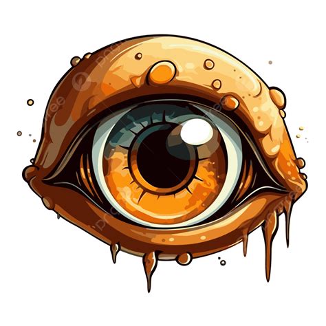 Olhos De Halloween Png Ilustração Vetorial De Clipart De Adesivo De Um Olho Laranja Com