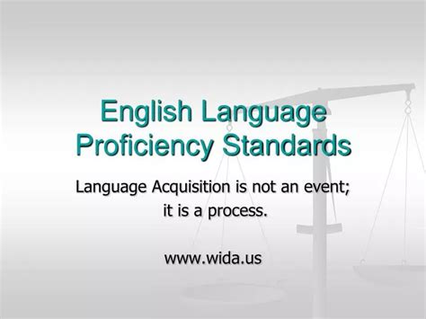 Ppt English Language Proficiency Standards Powerpoint Presentation