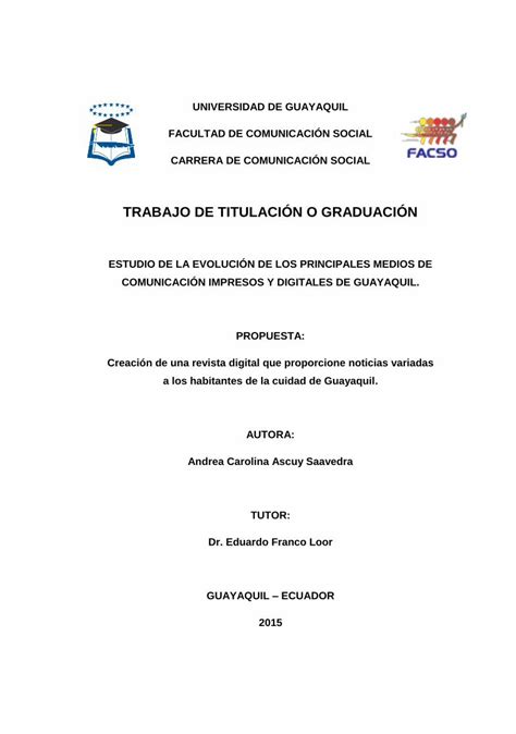 Pdf Trabajo De Titulaci N O Graduaci Nrepositorio Ug Edu Ec Bitstream