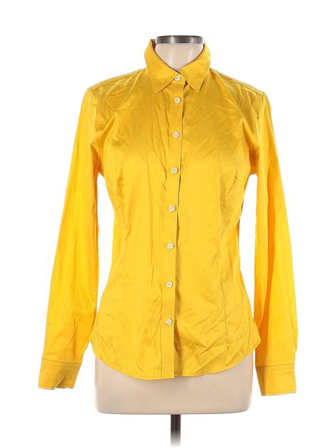 Banana Republic Yellow Long Sleeve Button Down Shirt Size 12 72 Off