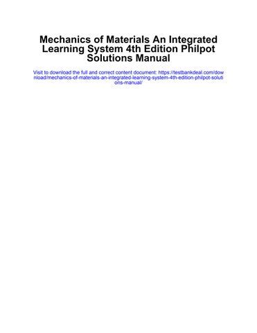 Mechanics Of Materials An Integrated Learning System 4th Edition