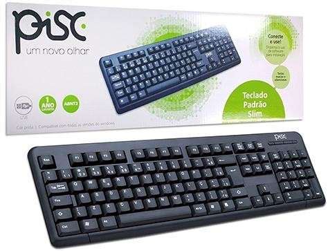 Teclado Pisc Usb Slim 1815 Preto na Eletrônicos Componentes