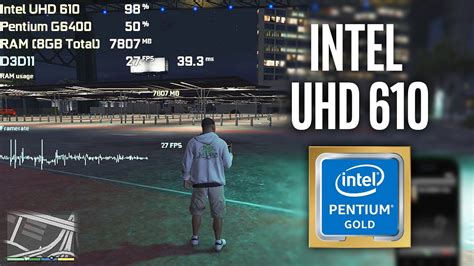 Grand Theft Auto V Intel UHD 610 Pentium G6400 8GB RAM Without