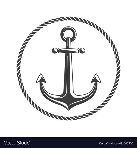 Anchor With Circular Rope Royalty Free Vector Image