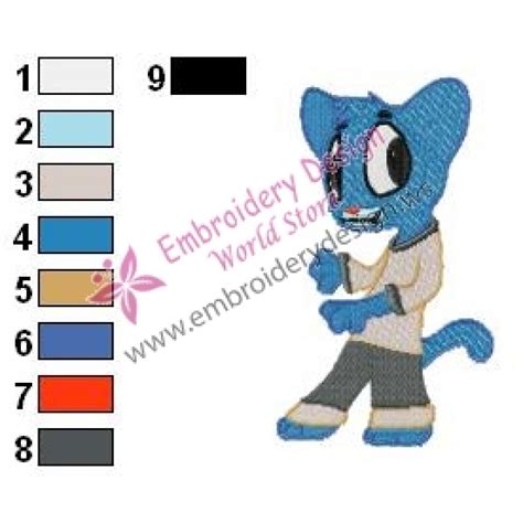 Gumball Watterson The Amazing World Of Gumball Embroidery Design