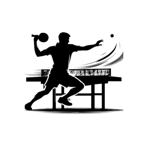 Premium Vector Table Tennis Player Pose Vector Silhouette