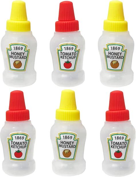 Zayoizy 6pcs Mini Condiment Squeeze Bottle Salad Dressing