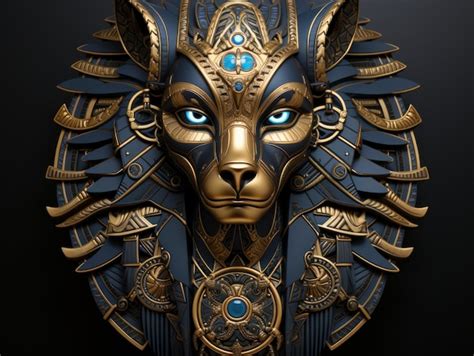 Premium Ai Image 2d Gold Line Drawing Egyptian Sphinx With Gold Wings