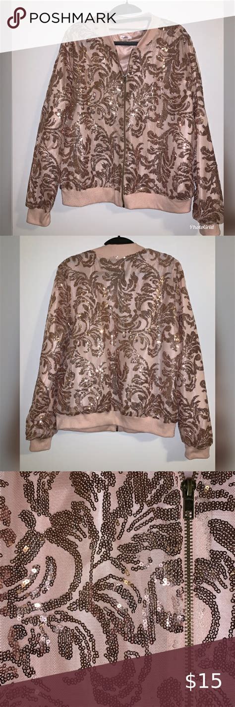 Rose Gold Sequin Jacket Gold Sequin Jacket Sequin Jacket Light Pink Jacket