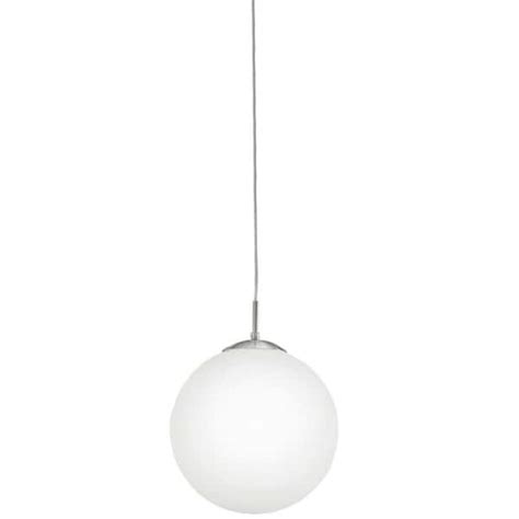 Eglo Rondo 1175 In W X 59 In H 1 Light Matte Nickel Pendant Light With Frosted Opal Glass