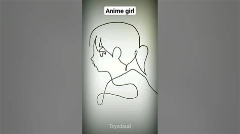 Anime Girl|one line art| #shorts - YouTube