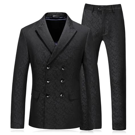 Moda clássico masculino terno duplo breasted impresso blazer dos homens