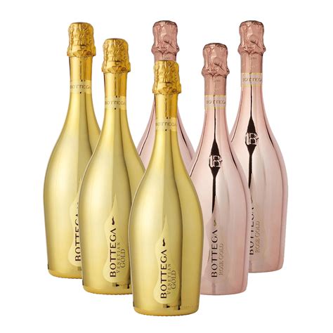 Bottega Gold And Rose Gold Prosecco Case of Six | Bottled & Boxed