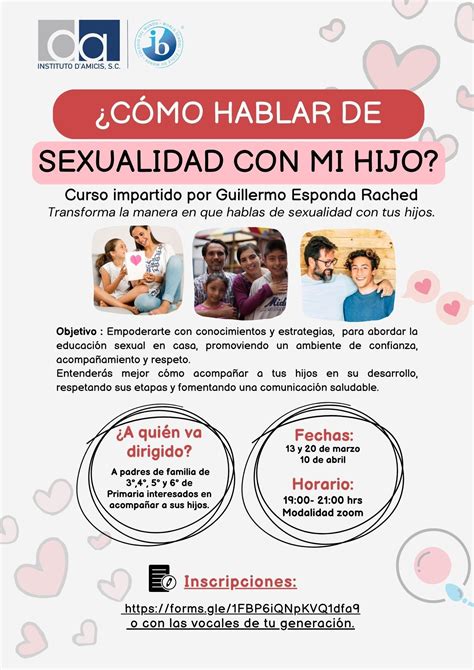 Taller Cómo Hablar Sobre Sexualidad Con Mis Hijos 3° 4° 5° Y 6° Primaria Instituto D