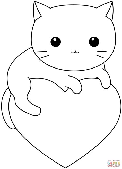 Kawaii Cat Coloring Pages - Coloring Home