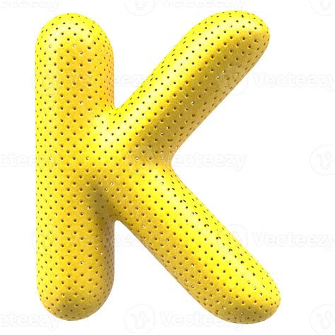 Gold Bubble Letter K Font 3d Render 36305557 Png