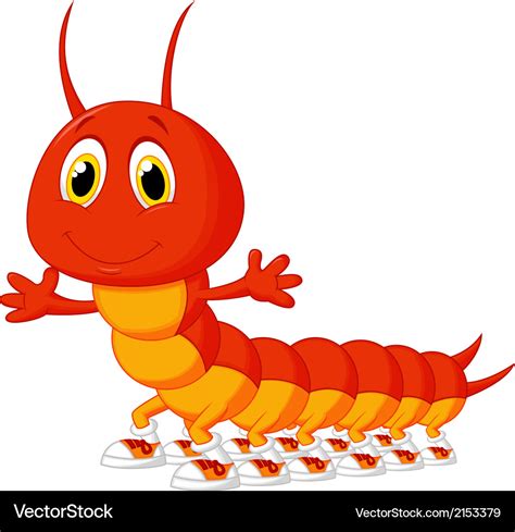 Cute Centipede Cartoon Royalty Free Vector Image