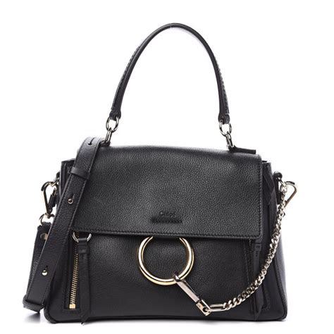 CHLOE Calfskin Small Faye Day Shoulder Bag Black 566063 FASHIONPHILE