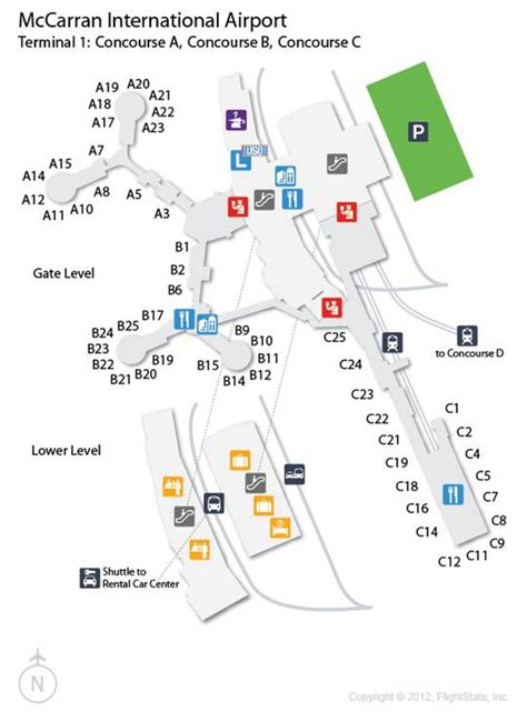 Mapa Del Aeropuerto De Las Vegas-equipaje Impresión De Mapa Del