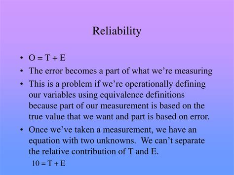 Ppt Psychological Measurement Reliability And The Properties Of