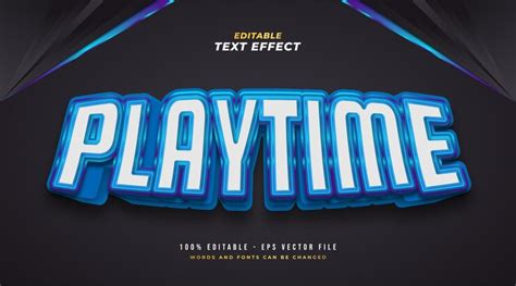 Premium Vector Playtime Text In Blue And White With 3d Effect