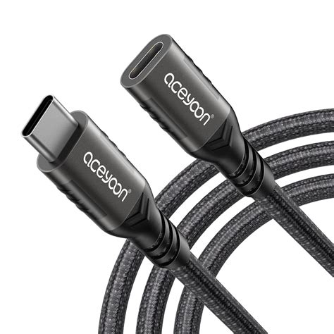 aceyoon USB C Verlängerung 1m USB3 2 Gen2 10Gpbs 100W USB C Kabel