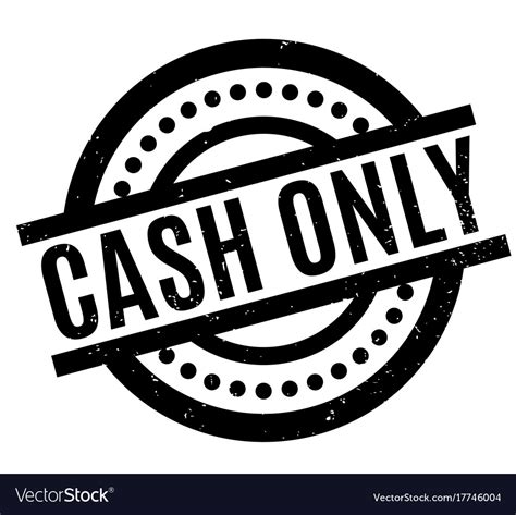 Cash Only Rubber Stamp Royalty Free Vector Image