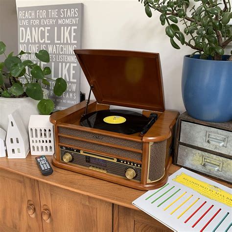 Denver Mrd Dab Retro Record Player Music Centre With Remote Control