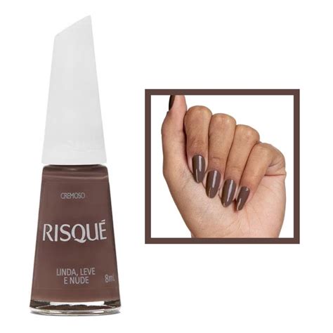 Esmalte Risque Linda Leve Nude Cremoso Hipoalergenico Ml Shopee Brasil