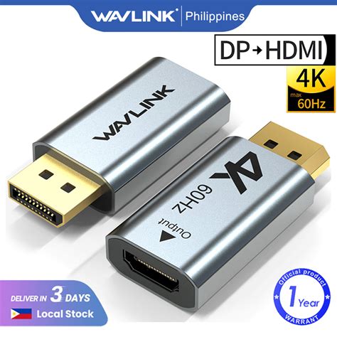 Wavlink Active Displayport To Hdmi Adapter 4k 60hz Dp Male To Hdmi