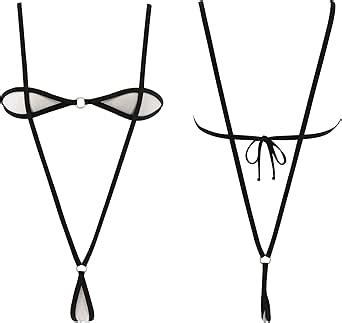 SHERRYLO See Through Micro Monokini Bikini Slingshot Transparent Mini Swimsuit Black Amazon Ca