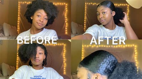 Tutorial How To Get The Sleekest Slick Back On Natural 4b4c Hair Youtube