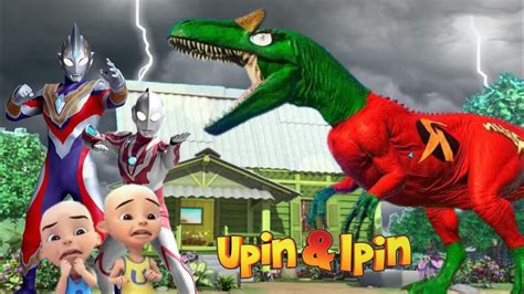 Upin Ipin Takut Ada Tirex Dinosaurus Superhero Lincah Ultraman Ribut