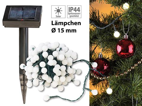 Lunartec Solar Led Lichterkette Mit Wei En Leds M Ip