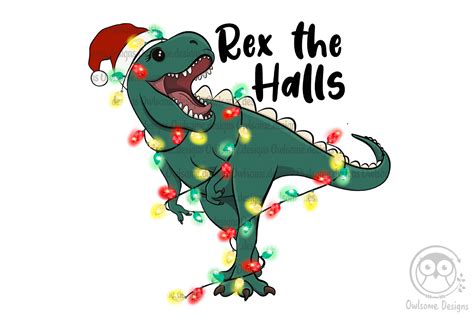 T Rex Christmas Sublimation By Owlsome Designs Thehungryjpeg