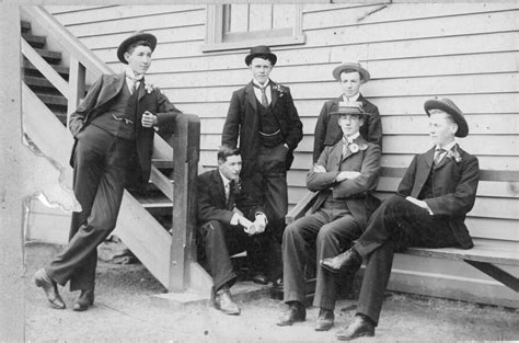 Photograph Group Of Young Men In Front Of No1 Grandstand