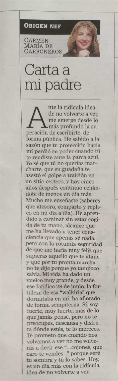 Carta a mi padre CARBONEROS corazón de Olavidia