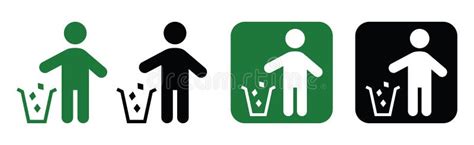 Garbage Disposal And Do Not Litter Sign Vector Stock Vector