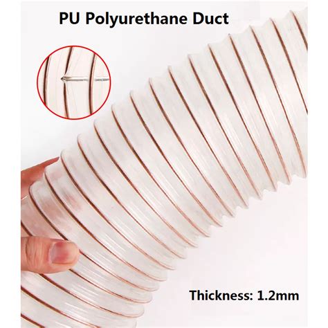 Pu Polyurethane Transparent Industrial Vacuum Pipe Steel Wire