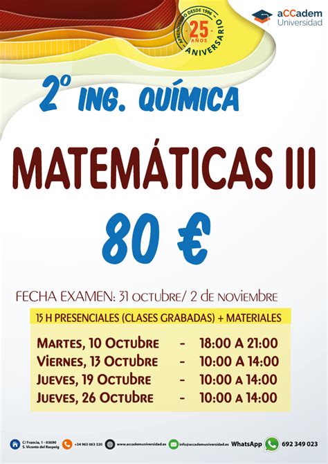 Matemáticas III Ingeniería química UA aCCadem Universidad