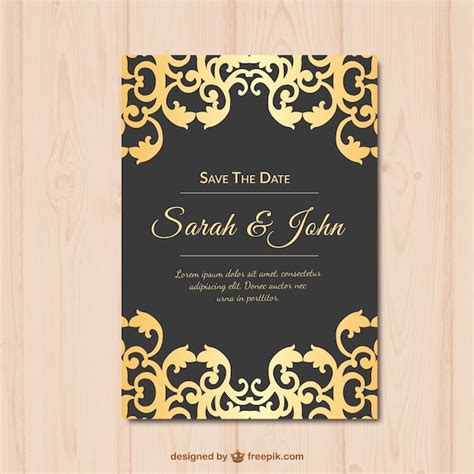 Black And Gold Wedding Invitations Templates