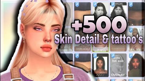 500 Of Skin Details And Tattoos Cc Folder😍 The Sims 4 The African