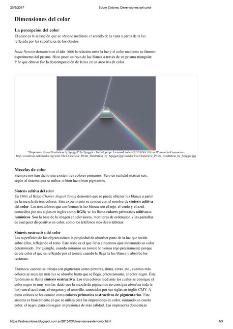 La percepción del color 25 9 2017 Sobre Colores Dimensiones del