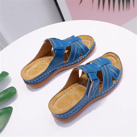 Bohemian Flip Flops For Women Summer Beach Flat Straw Sandals Comfort