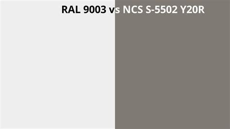 Ral 9003 Vs Ncs S 5502 Y20r Ral Colour Chart Uk