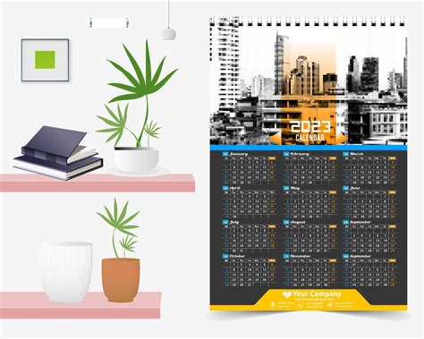 Parete Calendario Creativo Disegno Semplice Mensile Verticale